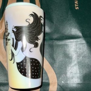 STARBUCKS HOT COFFEE/TEA TALL IRIDESCENT 🧜‍♀️ CERAMIC MUG WITH LID
